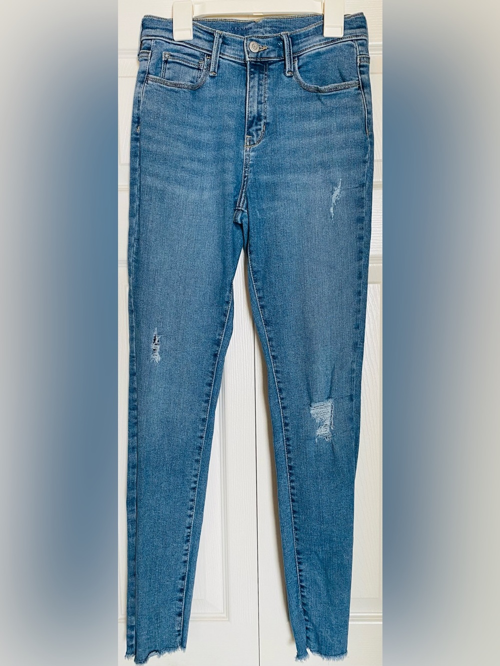 Classic Blue Distressed Women's Jeggings